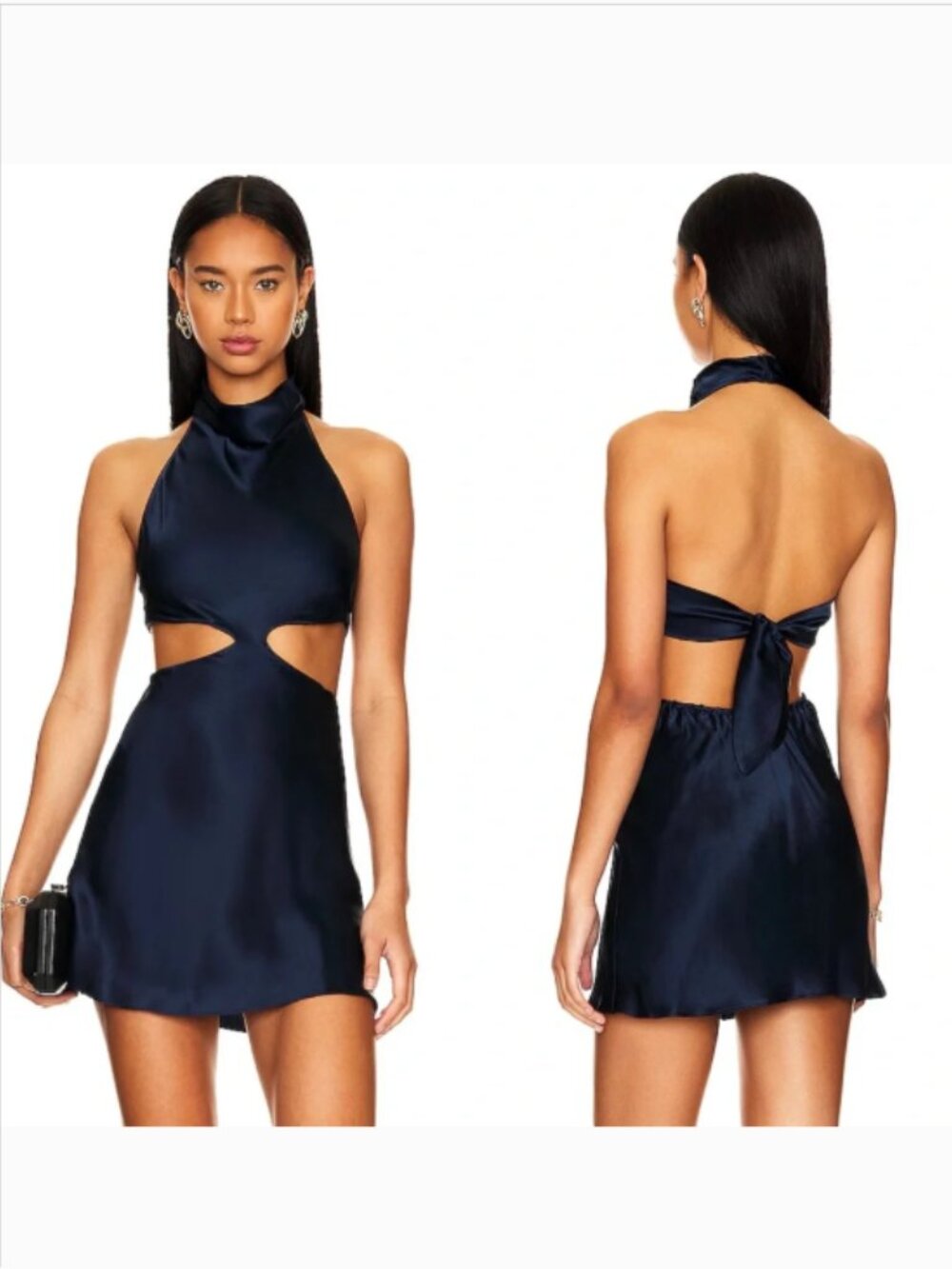 Amanda Uprichard X Revolve Kaye Cutout 100% Silk Mini Dress Cocktail size Large